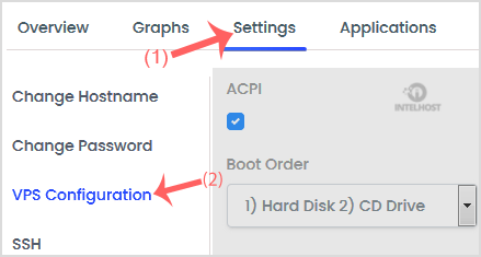 Reselhost | Como habilitar desabilitar APIC, ACPI, VNC no Virtualizor