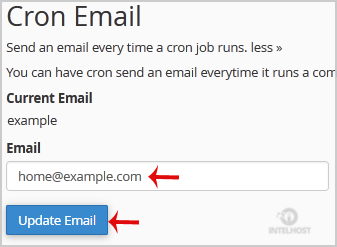 Reselhost | Como atualizar um endereço de e-mail Cronjob