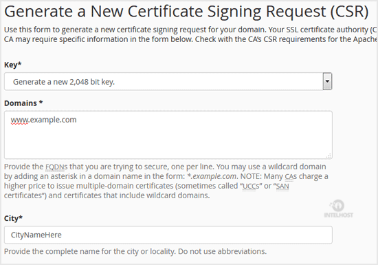 Reselhost | Como gerar Certificate Signing Request no cPanel