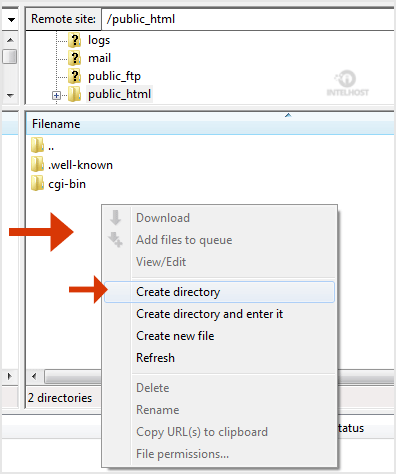 Reselhost | Como criar ou excluir um diretório com FTP FileZilla