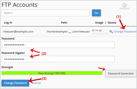 Reselhost | Como mudar a senha da conta FTP no cPanel