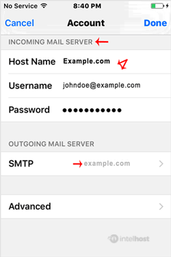 Reselhost | Como adicionar uma conta de e-mail cPanel no iPhone iOS