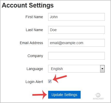 Reselhost | Como habilitar alerta de login SolusVM VPS