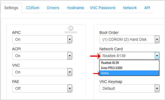 Reselhost | Alterar placa de rede Virtio, Intel ou Realtek no SolusVM