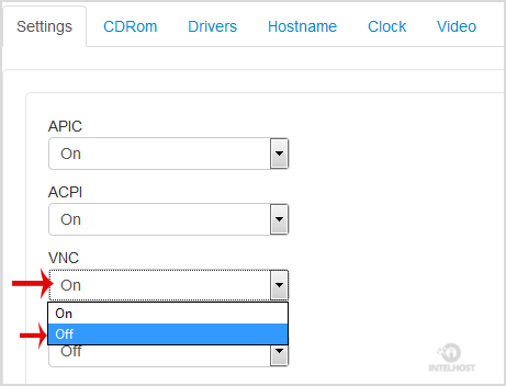 Reselhost | Como ativar APIC, ACPI, VNC ou PAE no SolusVM