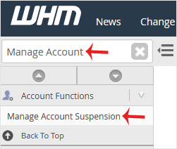 Reselhost | Como cancelar a suspensão de uma conta cPanel no WHM