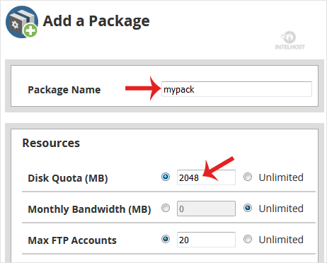 Reselhost | Como criar e adicionar um pacote no WHM?